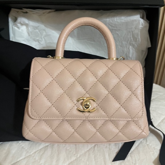 Chanel Extra Mini Pink Quilted Caviar Coco Handle - Picture 8 of 11